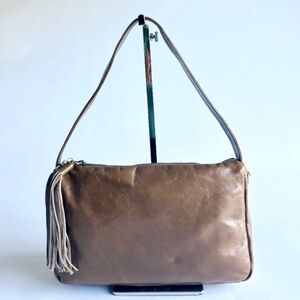Hobo Brown Khaki Leather Tote Shoulder Bag